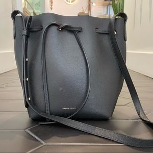 Mansur Gavriel Saffiano Blk Leather Mini BucketBag